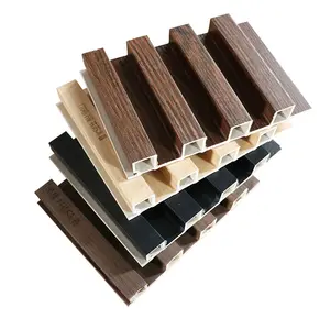 Лидер продаж, деревянные настенные панели из ДПК для украшения, Бамбуковая и деревянная решетка