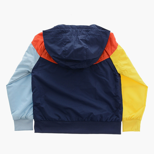 Veste coupe-vent à capuche pour garçons, couleur contrastée, avec logo tête de mort, manches longues, fermeture éclair sur le devant, poches latérales, streetwear d'automne - Product Image 3