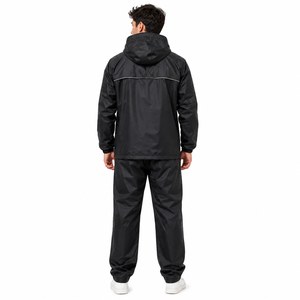 Vêtement de pluie en polyester réactif à l'eau, imperméable et personnalisable, ensemble veste et pantalon pour homme – Grande Vente - Product Image 3