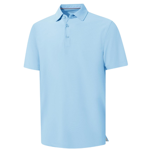 เสื้อโปโลชาย สีฟ้าอ่อน ปกติดกระดุม ชายเสื้อผ่า แขนสั้น สไตล์ลำลอง ธุรกิจ กอล์ฟ ระบายอากาศได้ดี - Product Image 1