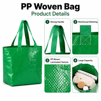 Sac fourre-tout promotionnel en plastique recyclé tissé PP laminé, imperméable, réutilisable, couleur et design personnalisables, best-seller