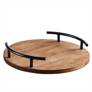 Custom Logo Wooden Tray Rectangle Solid Wood Serving Board for Hotel Restaurant and Home At Best Price - Product Image 1