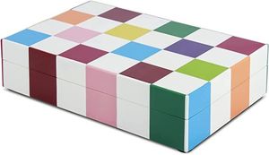 Top Trending Modern Rectangular Cardboard Storage Box with Geometric Blue Pattern for Living Room Organization - Product Image 4