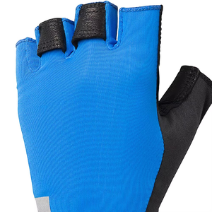 Guantes de Ciclismo sin Dedos, Transpirables, Tejidos, de Medio Dedo, para Deportes al Aire Libre de Verano, Diseño de Color en Contraste Azul y Negro - Product Image 6