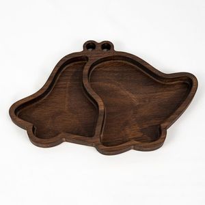 Plateau élégant en bois pour le Ramadan, avec couvercle, motif floral gravé, plateau en bois traditionnel indien, pour chocolats et dattes - Product Image 3