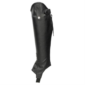 Pantalones de equitación para mujer y hombre, con correas y herraduras, de cuero/PU, color personalizado, logotipo, alta calidad, servicio OEM personalizado, para exteriores. - Product Image 3