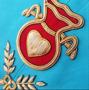 Collier d'officier hospitalier - Rite Groussier français, broderie à la main en fils dorés, perles, badge simple et magnétique, style mode - Product Image 5