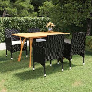 Juego de Comedor Blanco Crema y Negro para Jardín, Muebles de Exterior - Product Image 1