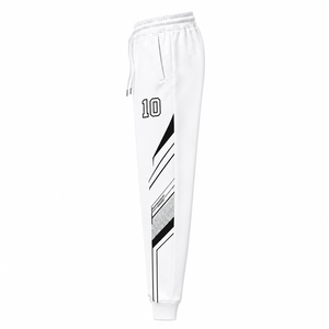 กางเกงวอร์มผู้ชายสีขาว ผ้าฝ้าย 100% เป็นมิตรกับสิ่งแวดล้อม น้ำหนักเบา มีกระเป๋าข้าง เอวยางยืด มีเชือกผูก เหมาะสำหรับใส่ในฤดูใบไม้ร่วง - Product Image 4