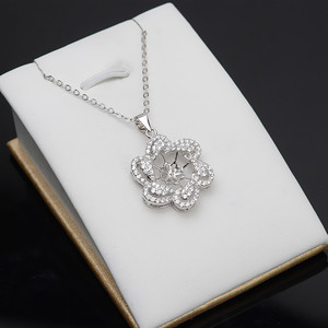 Colgante de Plata S925 con Forma de Flor, Collares Finos para Mujer, 10-11 Perlas, Accesorio para DIY, Producto Semiacabado, Temperamento - Product Image 4