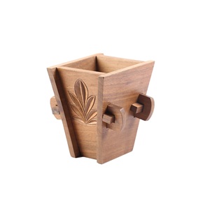 Regalo Empresarial, Portalápices Cuadrado de Madera de Nogal para Oficina, Portalápices de Escritorio con Buen Acabado Pulido - Product Image 6