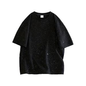T-shirts pour hommes en coton 100% vintage à pois personnalisés avec strass, design tendance, haute qualité, streetwear décontracté, respirant - Product Image 1