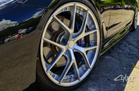 Jantes en alliage d'aluminium forgé à deux pièces de style sportif, 5 rayons croisés superposés sur le bord, pour BS RI-S, finition brossée, ponçée et polie miroir