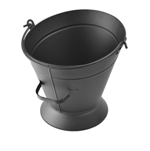 Seau à cendres de cheminée de luxe en fer galvanisé noir vintage, très résistant, pour bois de chauffage, taille, forme et couleur personnalisables – Tendance actuelle - Product Image 1