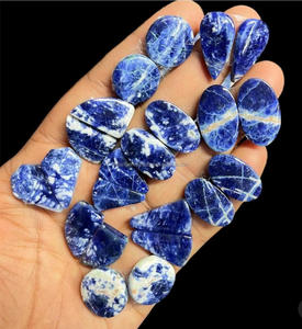 Sodalite ต่างหูหินคู่ Cabochon เพชรพลอยสีฟ้าธรรมชาติและคริสตัลเพชรพลอยเหลี่ยมหลวมสำหรับการทำเครื่องประดับหิน - Product Image 2