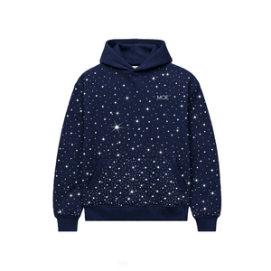 Sweat-shirts à capuche en molleton de coton épais pour hommes, avec strass sur toute la surface, design surdimensionné, streetwear, pull personnalisé avec logo OEM - Product Image 3