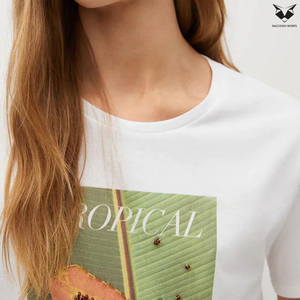 Camiseta de manga corta informal de estilo top, de tela suave, de color verde y blanco, con logotipo propio, buen proveedor, ideal para uso diario. - Product Image 4