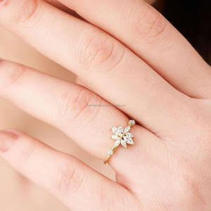 IGI/GIA Lab Grown Cut Diamond Vintage 14k jaune mariage/bague de fiançailles unisexe or blanc fin pour anniversaire fête-digne - Product Image 3