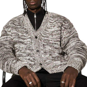 Nouvelle Arrivée Cardigan Homme en Maille Fine Coupe Droite Boutonné Manches Longues Couleur Unie Col en V Côtelé Pull Décontracté Quotidien - Product Image 4