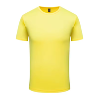 T-shirt décontracté unisexe en maille à col rond et manches courtes, coupe classique, couleur unie, vente en gros promotionnelle