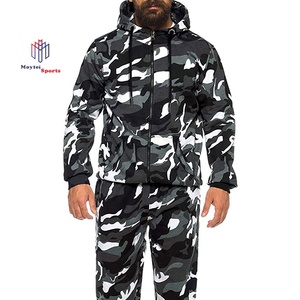 Chándal deportivo de alta calidad para hombre, traje cálido de chenille personalizado con bordado, chándal informal de manga larga con capucha - Product Image 1