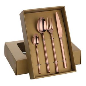 Ensemble de couverts en acier inoxydable avec élégantes poignées roses, une solution de repas haut de gamme conçue pour sublimer les tables modernes. - Product Image 6