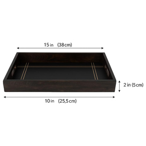 Bandeja de Servir de Madera Maciza Hecha a Mano con Acabado Natural para Hotel, Restaurante, Hogar, Cocina, Decoración de Mesa de Café, Venta al por Mayor - Product Image 3