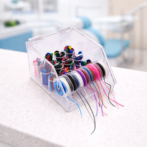 Dispensador de Ligaduras de Cadena E para Ortodoncia, Organizador Manual de Cadenas Elásticas Dentales, Caja Contenedora de Vidrio Transparente, 15 Unidades Clase I - Product Image 1
