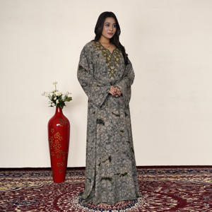 Elegante Jalabiya BSY con Diseño de Bordado en el Cuello, Mangas Largas, Kaftán Árabe de Lujo, Vestido Abaya para Mujer, Ropa Modesta para Fiestas Eid, ODM - Product Image 2