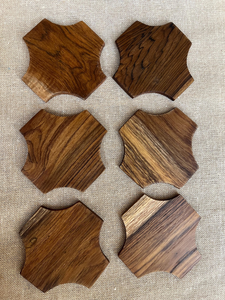 Posavasos de Madera Hechos a Mano con Soporte, Juego de 6 Posavasos Decorativos de Madera para Mesa de Café, Mesa de Comedor, Hogar y Oficina - Product Image 6