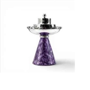 Support à encens de luxe en bois de châtaigne – Caddy d'aromathérapie en maille perforée dorée métallique - Product Image 2