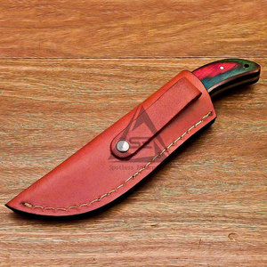 Couteaux à lame fixe droite en acier Damas inoxydable avec manche en bois personnalisable, service OEM, qualité professionnelle, garantie 3 ans - Product Image 3