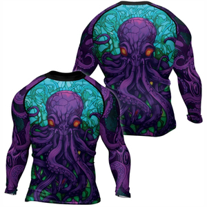 Rashguard MMA BJJ conçu pour l'entraînement performant avec des designs sublimés à manches longues et courtes, service OEM pour le jiu-jitsu - Product Image 4