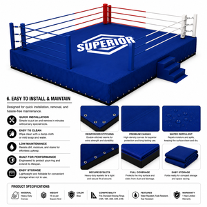 Couverture de ring de boxe personnalisée avec logo imprimé, toile de haute qualité pour ring de boxe. - Product Image 6