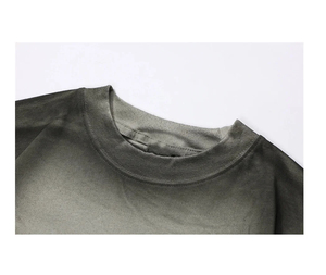 เสื้อยืดสตรีทเรโทร 100% ผ้าฝ้ายเนื้อหนา ทรงโอเวอร์ไซส์สำหรับผู้ชาย พิมพ์ลาย DTG โลโก้เสื้อยืด ล้างสีแบบ Stone Acid วินเทจ เสื้อยืดสั่งทำพิเศษ - Product Image 4
