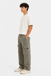 Pantalons cargo pour hommes, coupe décontractée, pantalons utilitaires, pantalons streetwear décontractés, pantalons cargo multi-poches, pantalons cargo en coton durable - Product Image 2