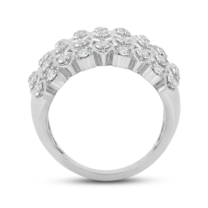 Bague d'éternité en or blanc avec diamants taille brillant rond, classique pour femme, idéale pour mariage - Product Image 3