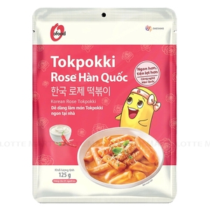 O'Food Tokpokki Coreano con Crema de Rosa 125g - Pastel de Arroz Instantáneo Cremoso y Picante - Tendencia Gourmet de Comida Coreana - Listo para Comer - Product Image 1