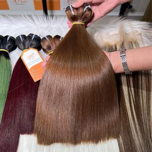 Extensiones de cabello liso de hueso de Color marrón chocolate sedoso Donantes vietnamitas Long-Span Raw 12A Grado Precio de fábrica barato - Product Image 4