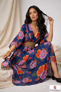 Premium Stylish Women <b>Kaftan</b> Dress Printed Beach Wear Elegant Loose Fit Soft Fabric <b>Summer</b> Cover Up Island Bulk Export Supply - Product Image 3