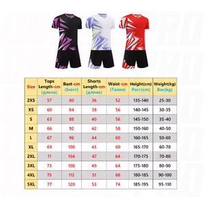 ชุดเสื้อฟุตบอลสำหรับผู้ชายคอวีพิมพ์ลาย 3 มิติระบายอากาศได้ชุดฝึกซ้อมทีมฟุตบอลชุดวิ่งเสื้อและกางเกงขาสั้นกีฬา - Product Image 2