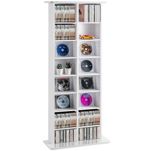 Mueble para Almacenamiento de Medios, Estante para DVD de 8 Niveles, Ajustable, con 16 Compartimentos para CD, Capacidad para 464 CDs, Protege y Organiza la Colección de Música - Product Image 1