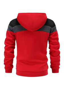Men's Windproof Breathable Eco-Friendly Polyester/Cotton Long Varsity Jacket Detachable Hood Quarter Zip Casual Winter Green - Product Image 2