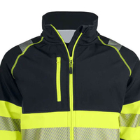 Veste de travail unisexe haute visibilité imperméable coupe-vent respirante grande taille en coton avec bandes réfléchissantes jaunes et fermeture éclair