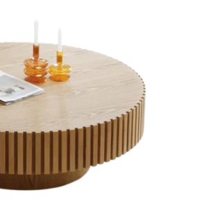 Mid-Century Modern Retro Style Solid Wood <b>Round</b> Tea/Coffee <b>Table</b> for Living Room, <b>Round</b> Gear Shape Coffee <b>Table</b> for Indoor - Product Image 3