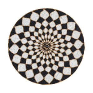 Festive Arrival <b>Christmas</b> Decor Eco-Friendly Modern Round Custom Size Handmade Beaded Place <b>Mat</b> Glass Seed Beads Fabric Backing - Product Image 1