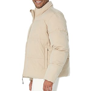 Beige mens <b>puffer</b> <b>jacket</b> custom warm padded winter coat stand collar casual outerwear windproof lightweight thermal garment - Product Image 6
