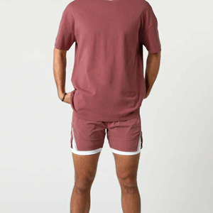 2026 Men's Eco-Friendly 100% Cotton <b>Mid</b> Waist Gym Shorts Drawstring Streetwear Embroidered Technics Solid Pattern Summer - Product Image 2