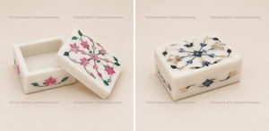 Stonecrafts International Premium Quality Handmade Mother Pearl Jewelry <b>Box</b> MOP0158 Florals Pattern Rectangle Shape Modern Style - Product Image 3