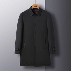 Manteau trench-coat homme de qualité supérieure, coupe droite, simple boutonnage, long, décontracté, coupe-vent, bonne qualité. - Product Image 4